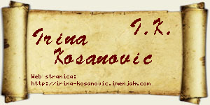 Irina Kosanović vizit kartica